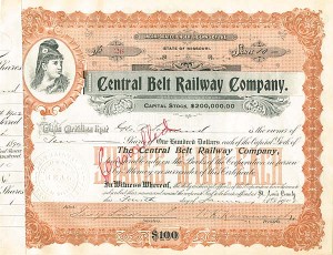 Central Belt Railway - Stock Certificate